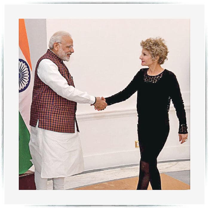 עדנה חלבני עם רנדרה מודי, ראש ממשלת הודו, 2018