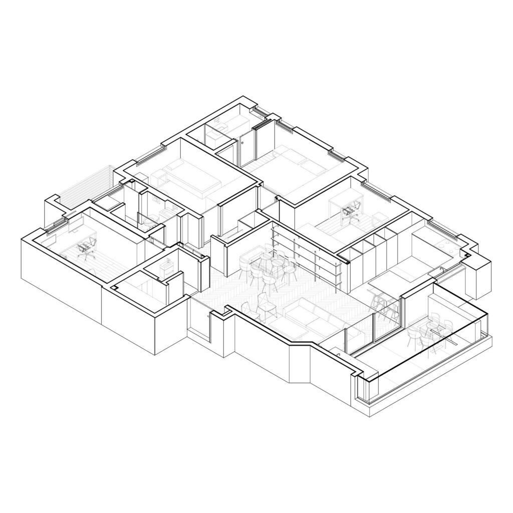 דירה אורבנית מודרנית בתכנון אדריכלית טליה לוי רוזנבוים