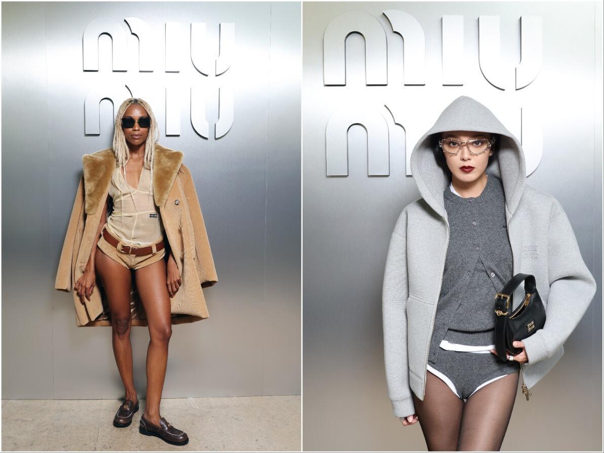 קיווי לי האן ואוליביה ואלין בתצוגת אביב-קיץ 2024 של מיו מיו (צילום: Pascal Le Segretain/Getty Images for Miu Miu) קיווי לי האן ואוליביה ואלין בתצוגת אביב-קיץ 2024 של מיו מיו