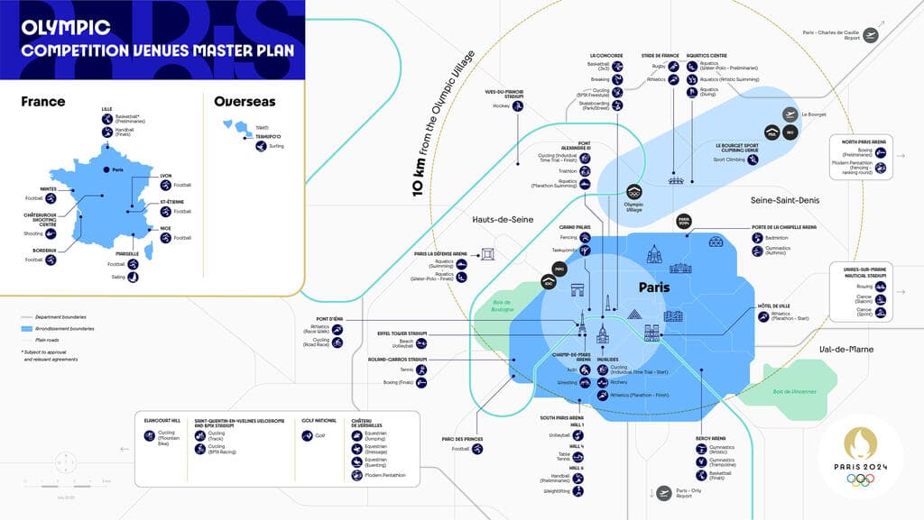 מפה של הכפר האוליפי, פריז 2024