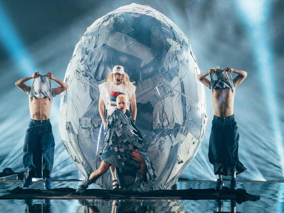 אפשר לסמוך על פינלנד שלא תוריד את הרגל מהגז במחוזות הביזאר (צילום: Sarah Louise Bennett/EBU) Windows95man מפינלנד באירוויזיון, 2024