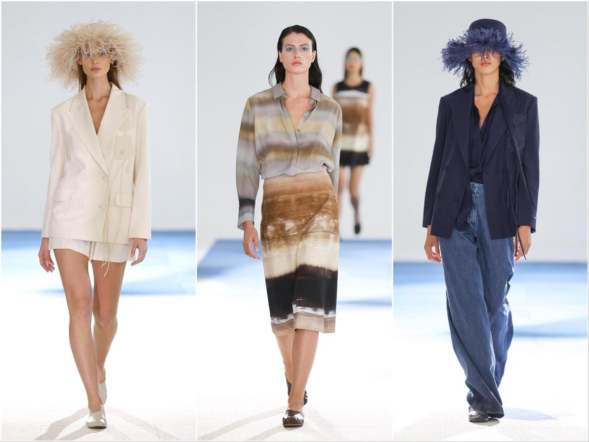 ז'קטים נינוחים, צבעוניות הזולגת מן הים אל המדבר – ניתן היה להרגיש את ישראל זורמת בעורקיו של הלפרין (צילום: JP Yim/Getty Images for Kobi Halperin) קובי הלפרין, תצוגת אביב-קיץ 2025