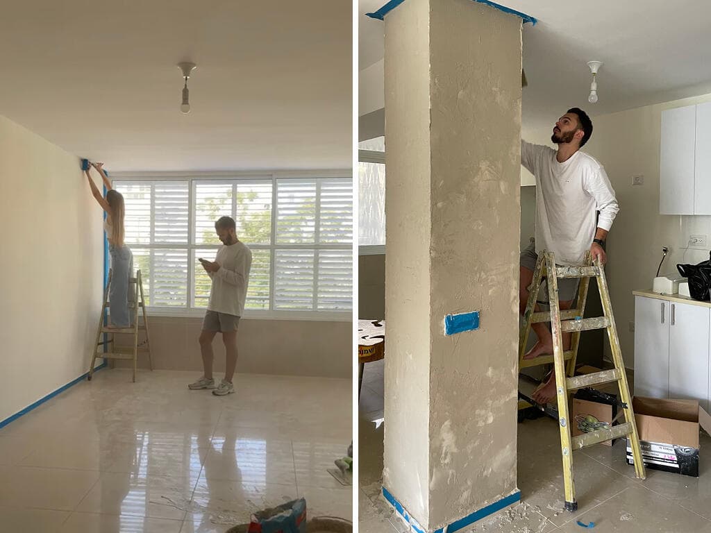 אנדריי קוזלוב במהלך שיפוץ הדירה