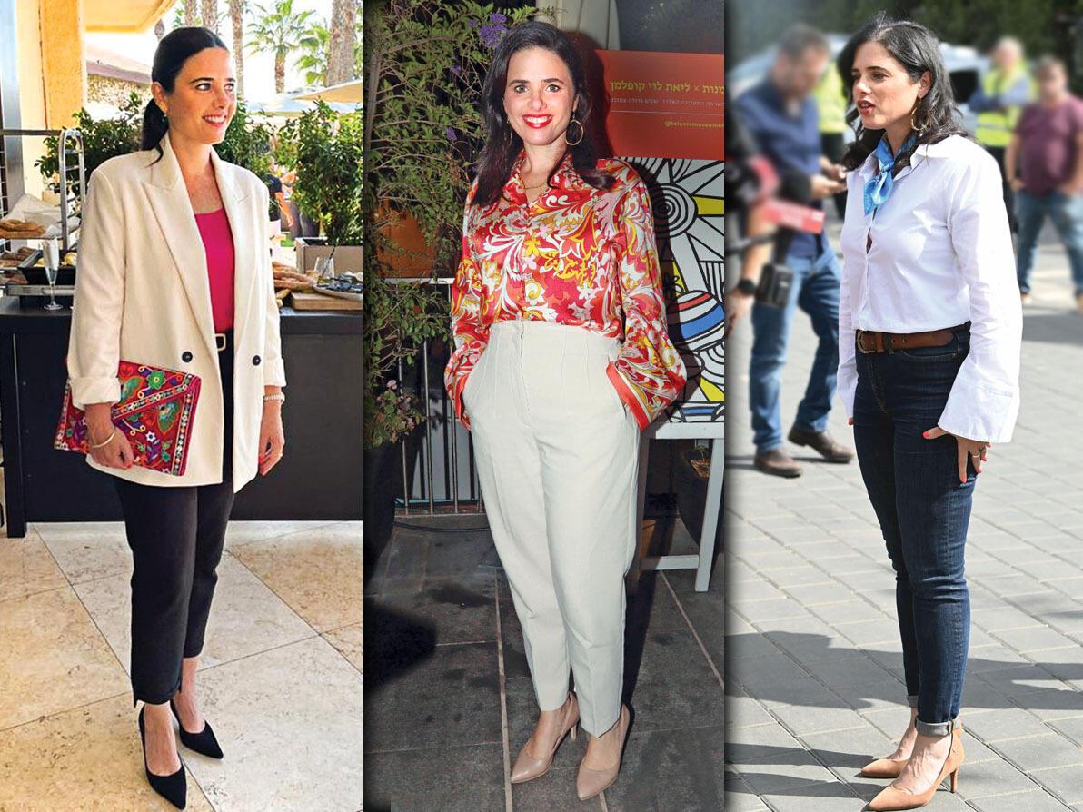 המראה החדש של איילת שקד. במקום שמלות: מכנסיים גבוהים ונעלי עקב קלאסיות (צילום: יאיר שגיא, איילת מוסברג ותומר הסהס) איילת שקד