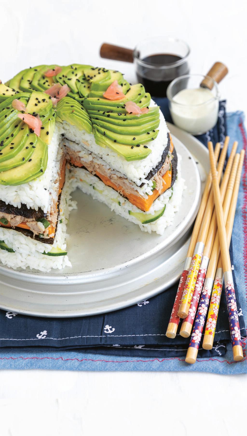 עוגת סושי טונה