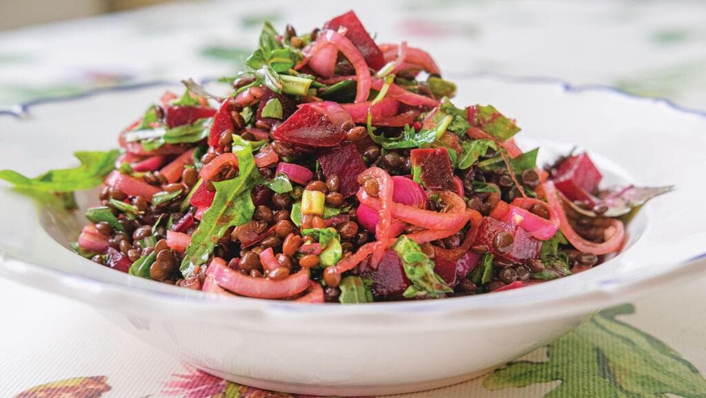 סלט סלק ועדשים