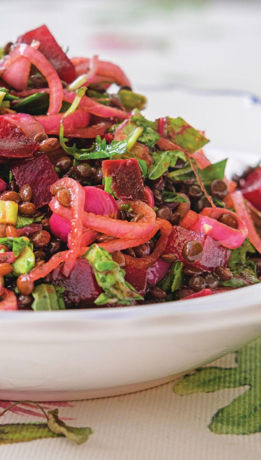 סלט סלק ועדשים (צילום: גיא בהר) סלט סלק ועדשים