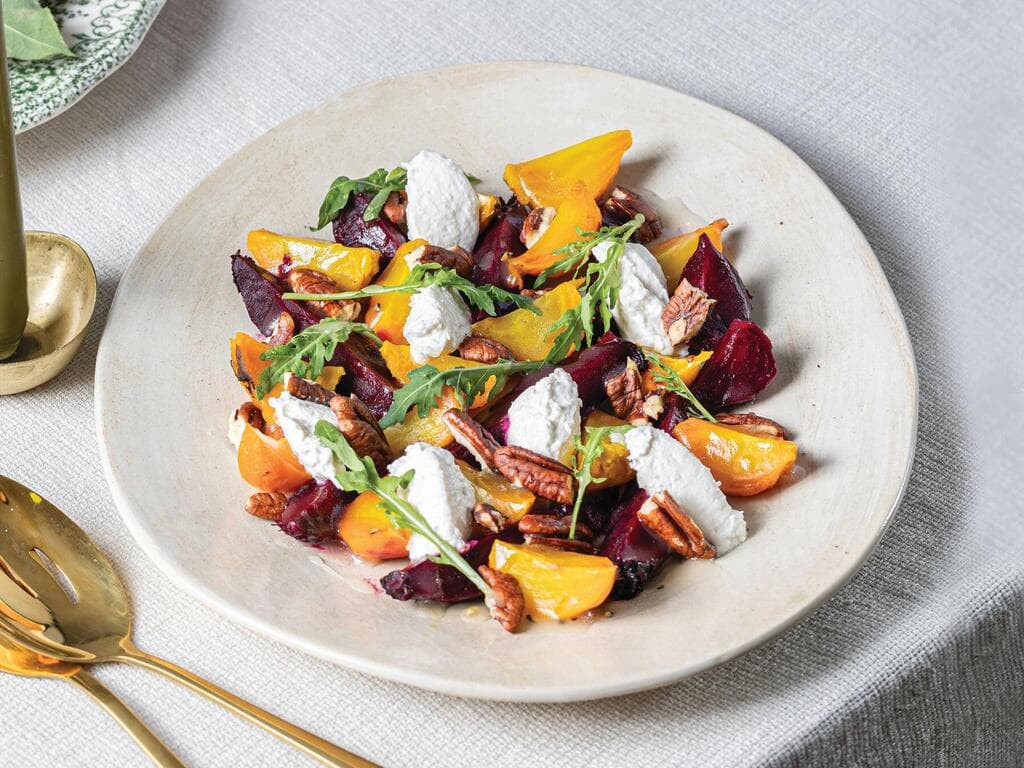 סלט סלקים עם קרם פרש חזרת 