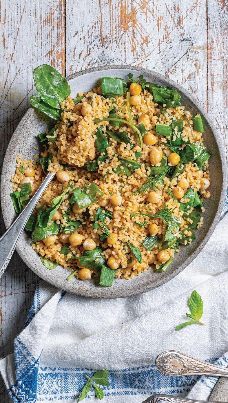 מג'דרה של בורגול, חומוס ותרד