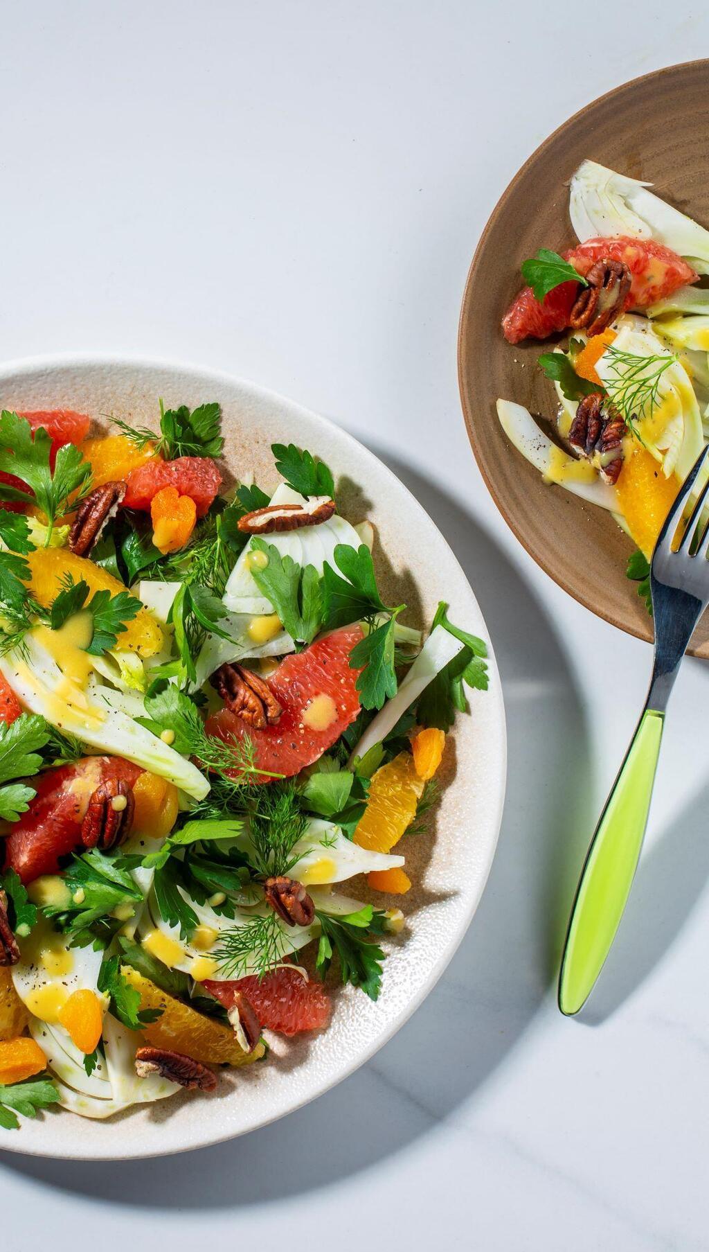 סלט שומר, תפוז ומשמש מיובש