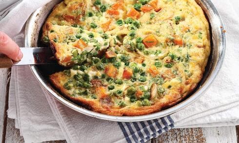 פריטטה עם בטטה, ריקוטה ואפונה ירוקה