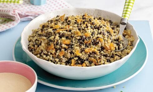 מג'דרה במיקרו עם קינואה ועדשים