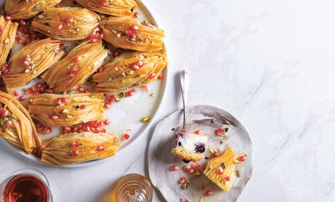 עוגת פילו בקרם דבש