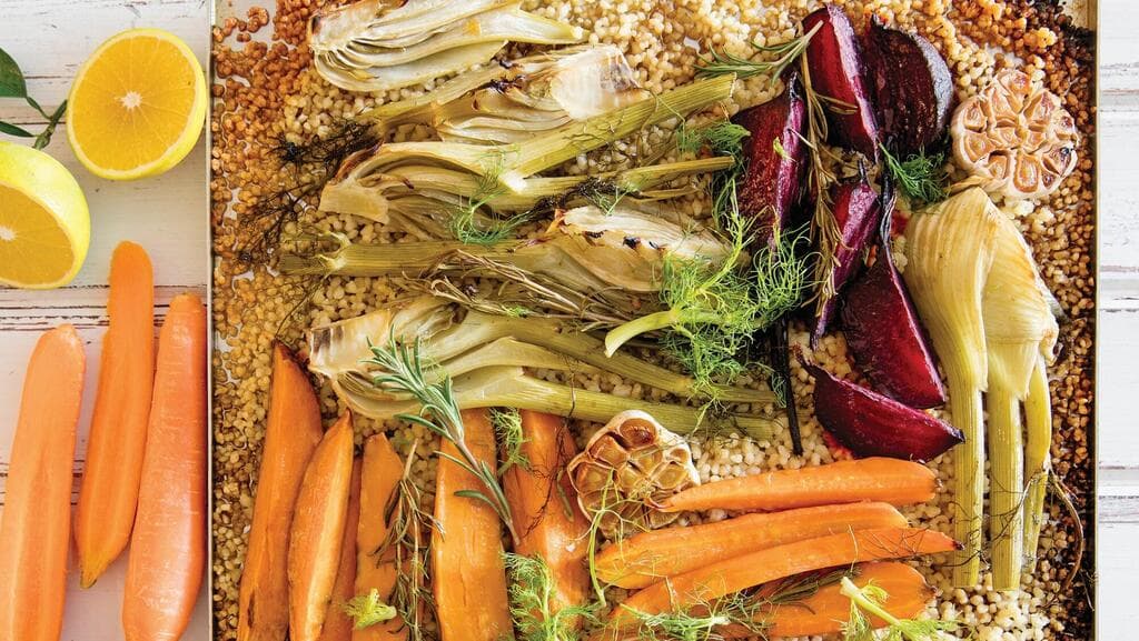 שורשים ופקעות צלויים על בורגול