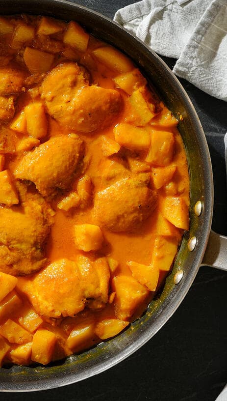 פרגיות ותפוחי אדמה בקרם קוקוס