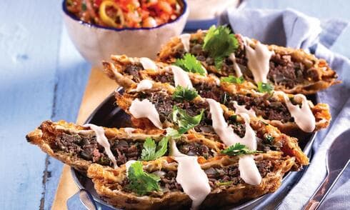 עראיס מצות עם בשר טחון