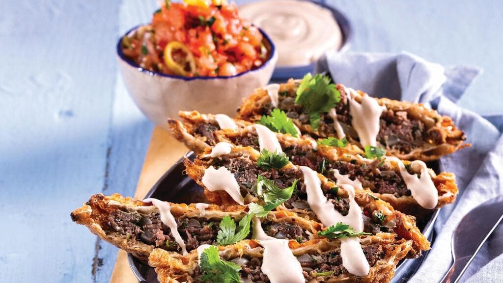 עראיס מצות עם בשר טחון