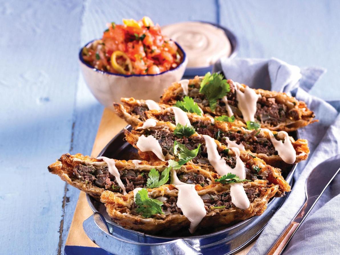 עראיס מצות עם בשר טחון