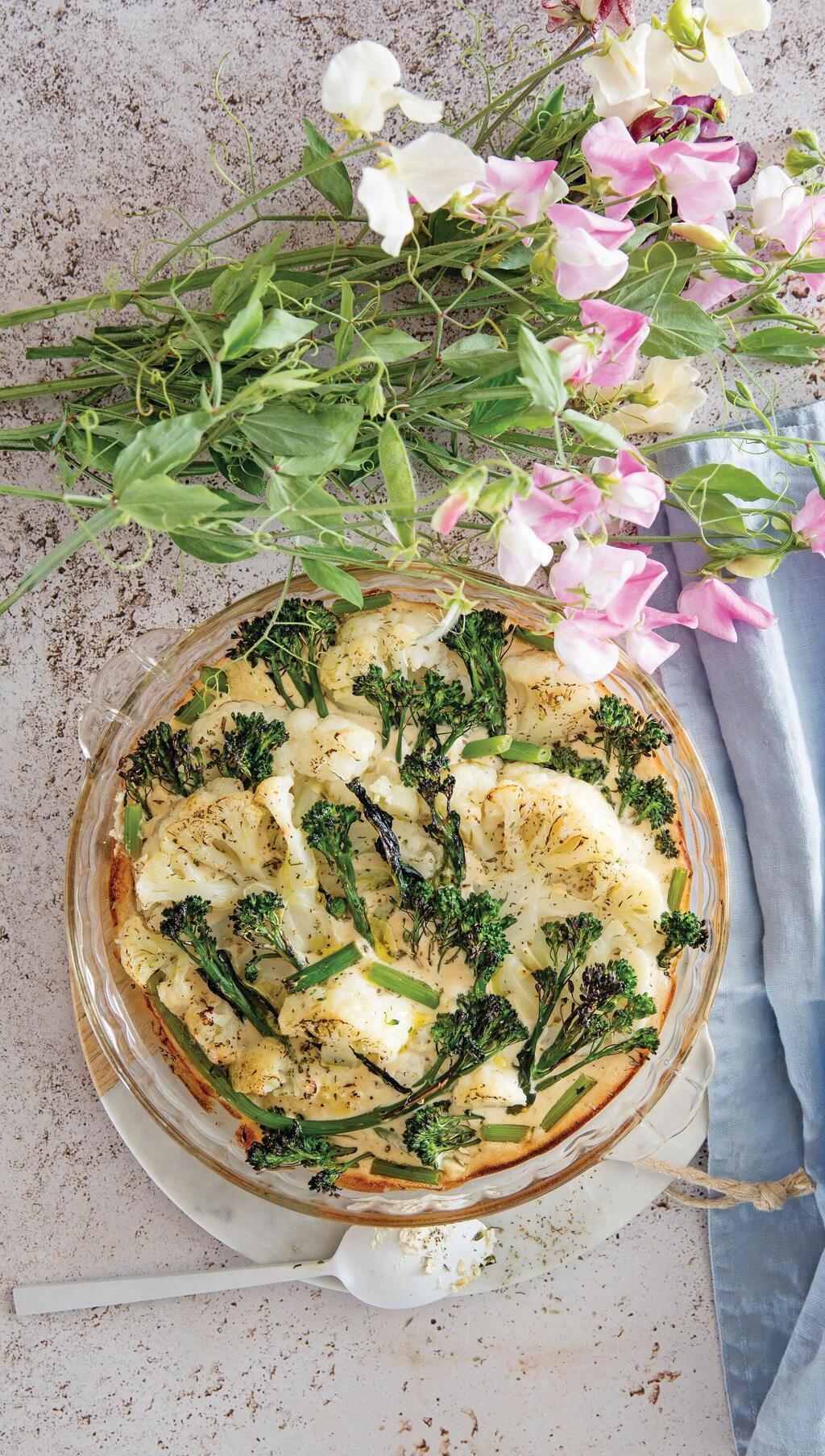 ירקות מוקרמים בבשמל טבעוני