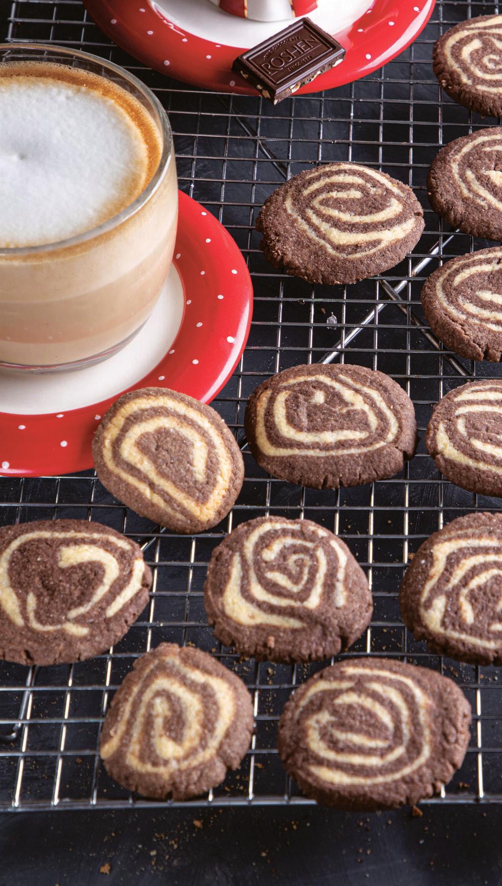 עוגיות מגולגלות שוקולד וניל