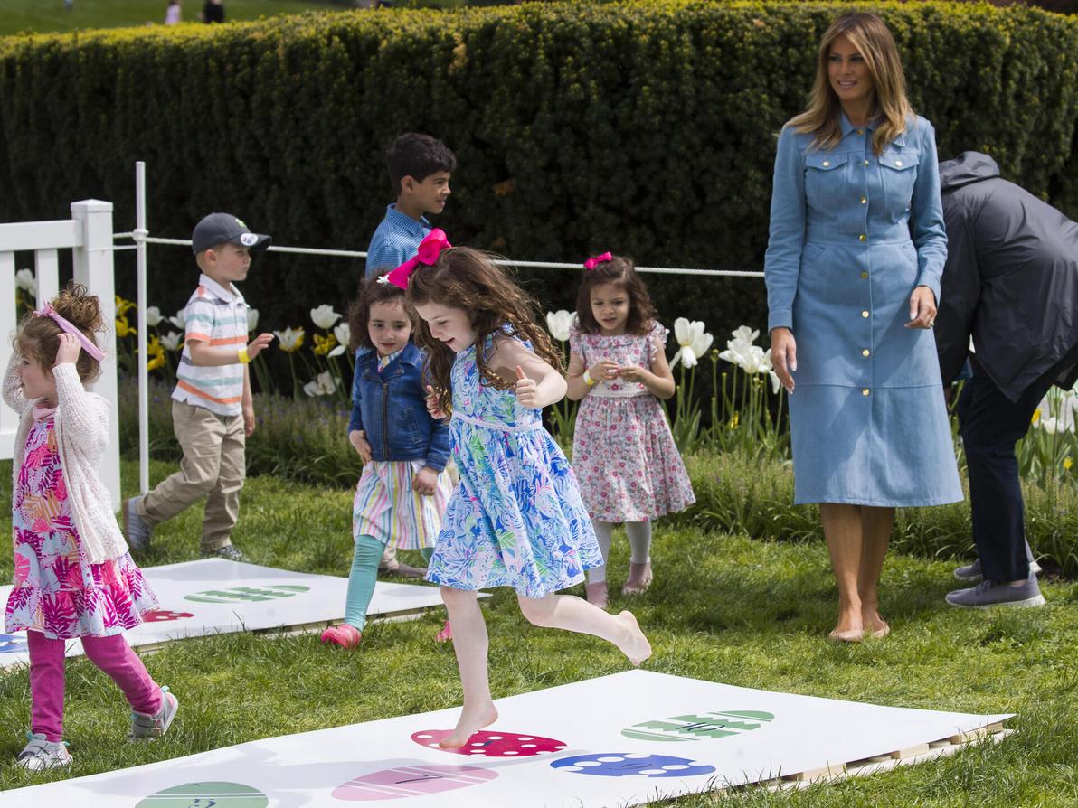 מלניה טראמפ מארחת ילדים לחג הפסחא בבית הלבן, 2019