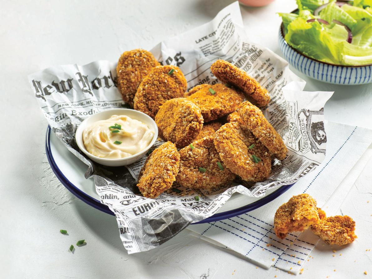 נאגטס בטטה וטופו אפויים ( טליה הדר | צילום: בועז לביא) נאגטס בטטה וטופו אפויים