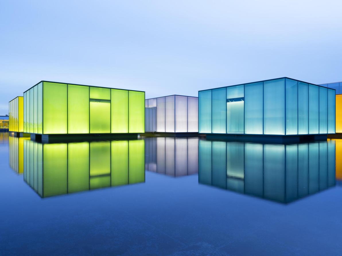 מוזיאון צף וזז בהתאם לצורך. Simose Art Museum - Movable Galleries (צילום: Simose) Simose Art Museum - Movable Galleries