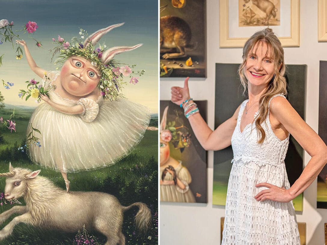 אירנה אייזן לצד היצירות שלה. לא עושה עניין מהרבה צפיות בטיקטוק (צילום: איגור ויזנר) אירנה אייזן לצד היצירות שלה. לא עושה עניין מהרבה צפיות בטיקטוק