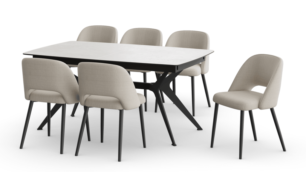 שולחן פינת אוכל + 6 כיסאות דגם אלנה: 7,590 שקל (צילום: קרן מאיר) שמרת הזורע