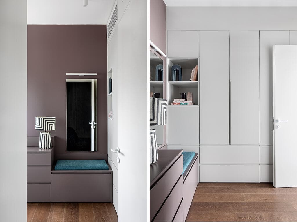 דגש על נגרות ברחבי כל הבית (צילום: איתי בנית) הדירה הנועזת בקומה 3, עיצוב: אפרת וינרב