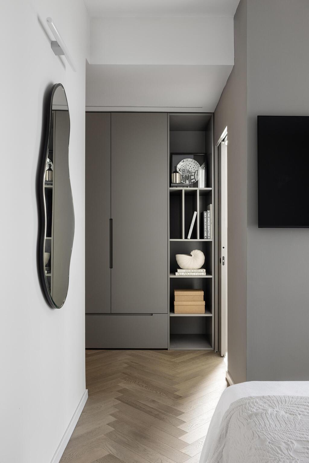 ארון ההורים (צילום: איתי בנית) הדירה הסולידית בקומה 23, עיצוב: אפרת וינרב