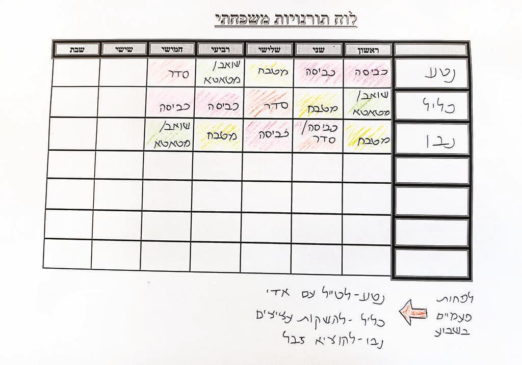 לוח המטלות של משפחת סטריאן