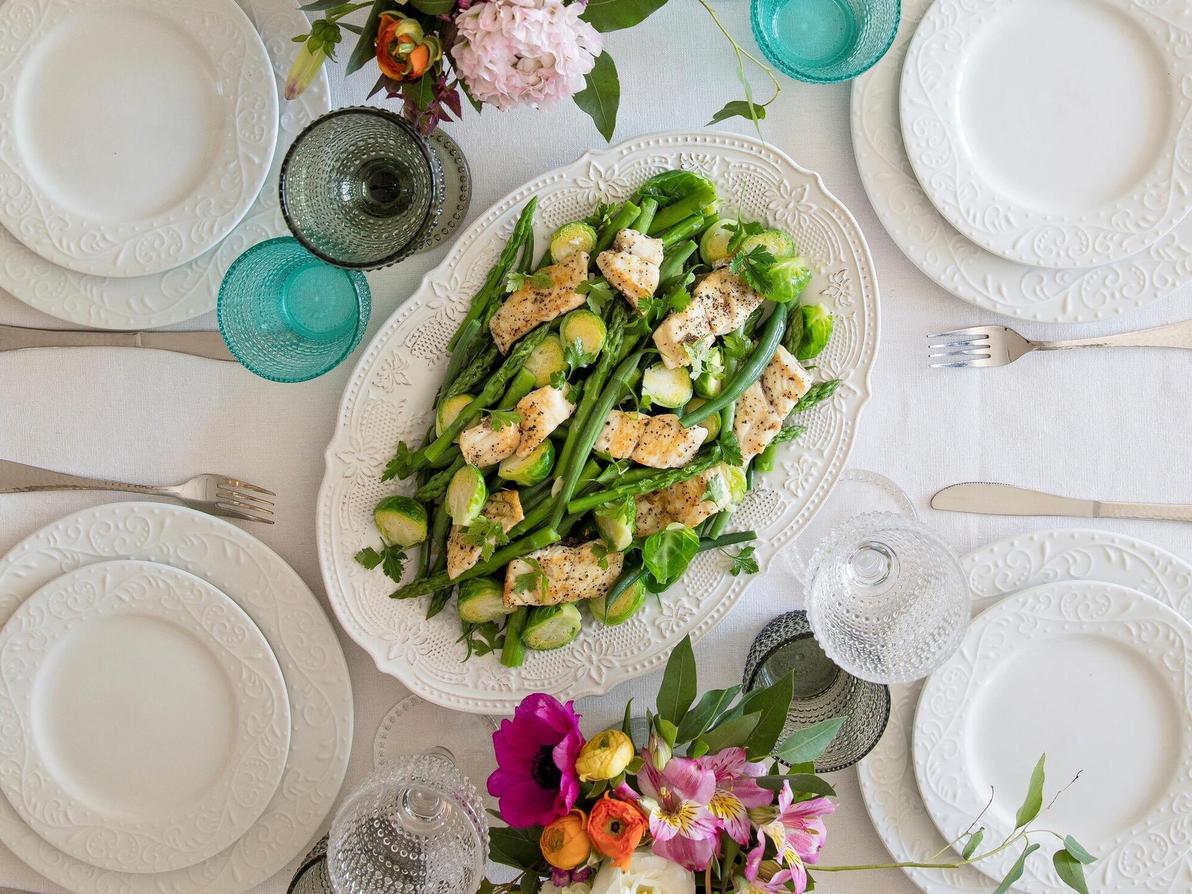 דג עם ירקות העונה