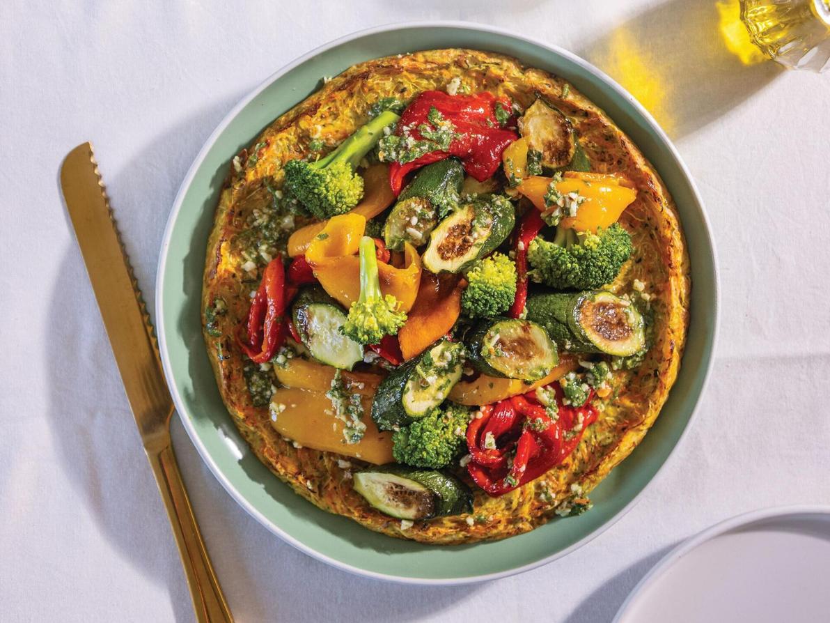 ירקות צלויים וטריים על קראסט ירקות