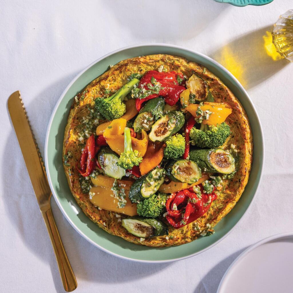 ירקות צלויים וטריים על קראסט ירקות