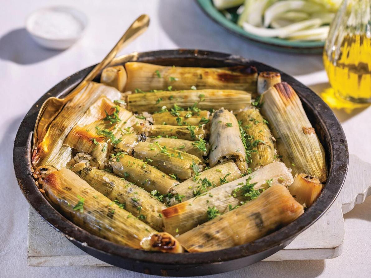 כרשה ממולאת באורז ותרד בלימון