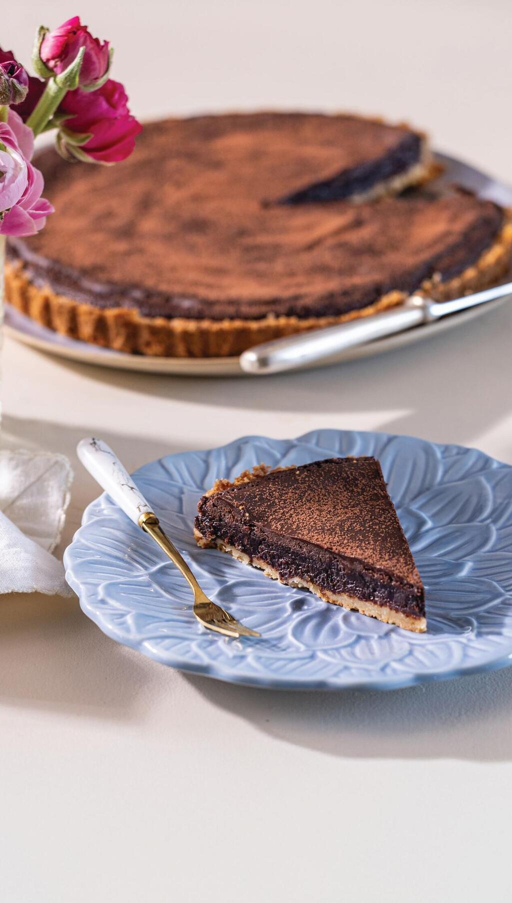 טארט שוקולד לפסח, וללא גלוטן לשאר השנה (צילום: דניאל לילה, סגנון: נעמה רן) טארט שוקולד לפסח