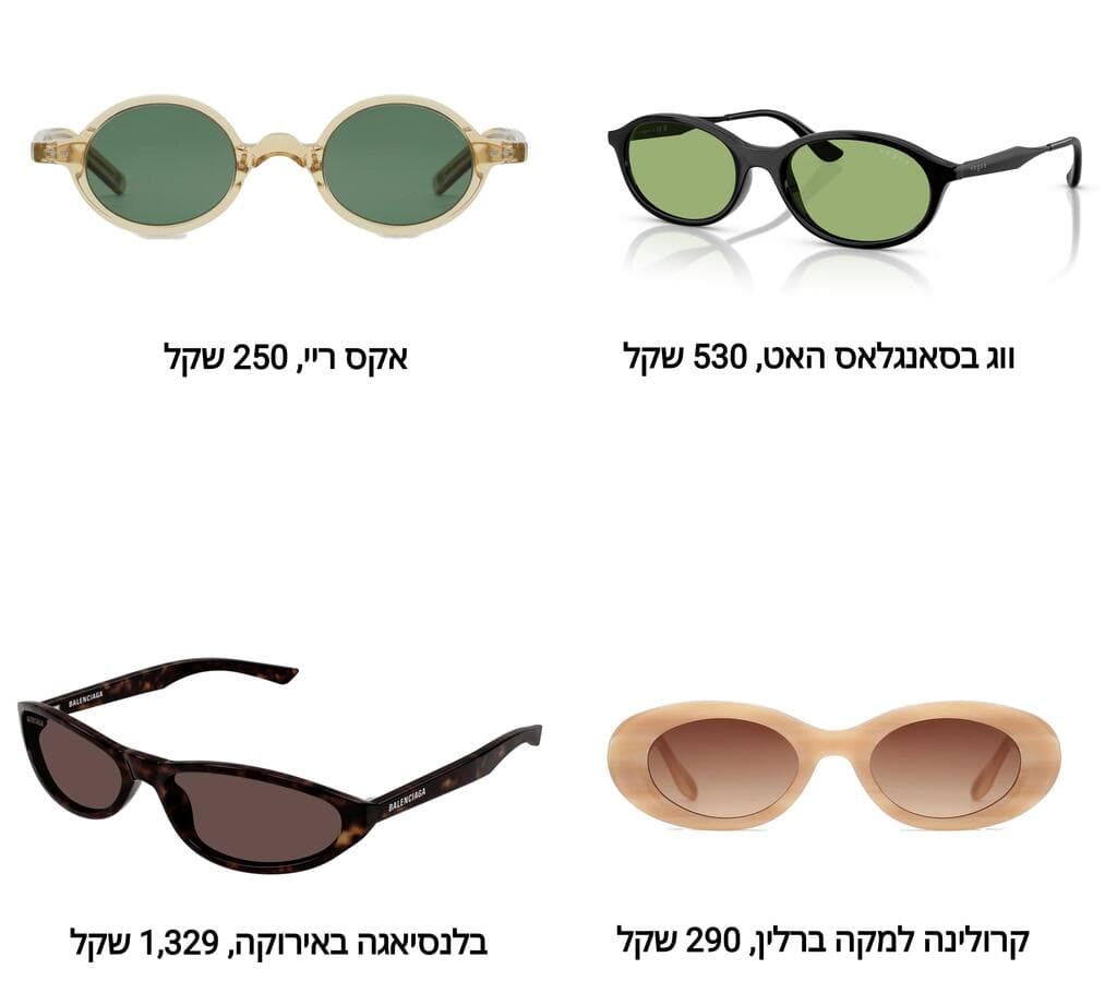 משקפי שמש בטרנד המסגרות האובליות, אביב-קיץ 2025