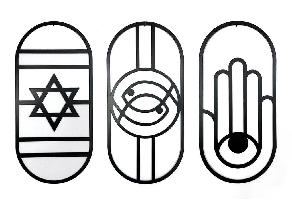 שלישיית קישוט קיר מתכת kerendenis.com
