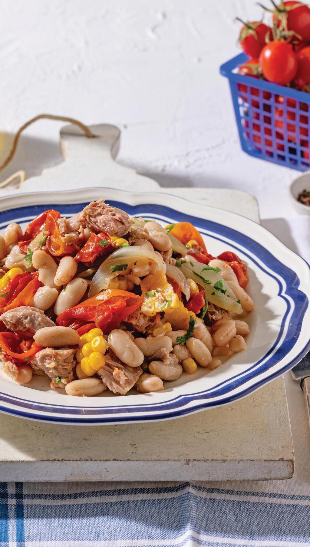 סלט טונה ושעועית