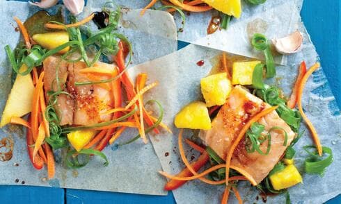 סלמון מזוגג באננס