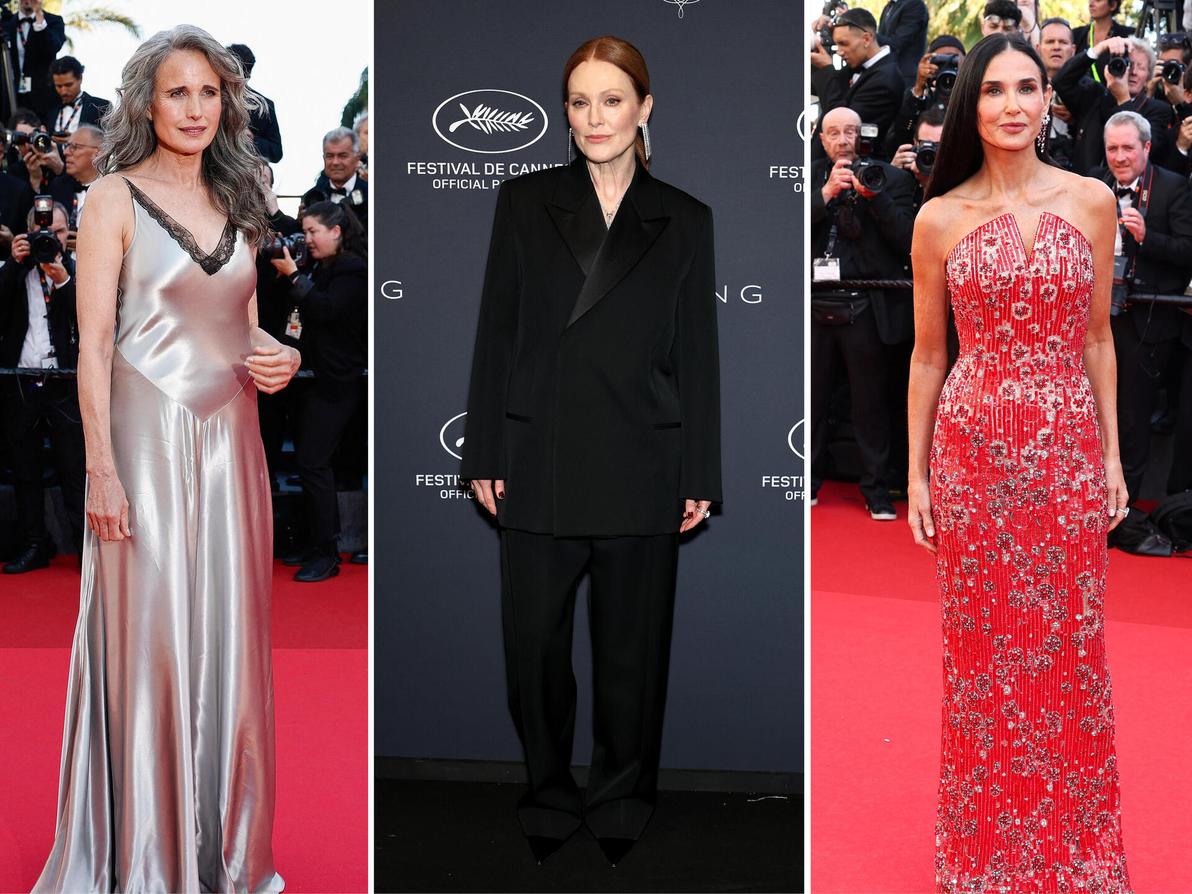 מימין: דמי מור, ג'וליאן מור, אנדי מקדואל (צילום: Gettyimages IL/Neilson Barnard, Pascal Le Segretain, Monica Schipper) מימין: דמי מור, ג'וליאן מור, אנדי מקדואל