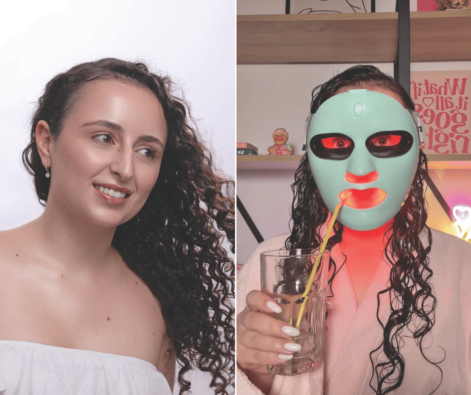 מאיה חנה עם המסכה ובלעדיה