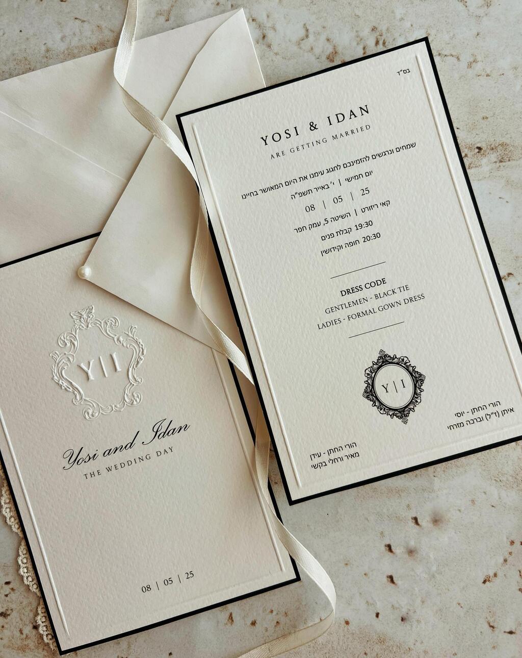 "כבר מהדייט הראשון, הייתי מאוד ישיר איתו. מאז ומתמיד רציתי חתונה, משפחה וילדים" (צילום: אלבום פרטי) ההזמנה לחתונה של יוסי מזרחי ועידן בקשי