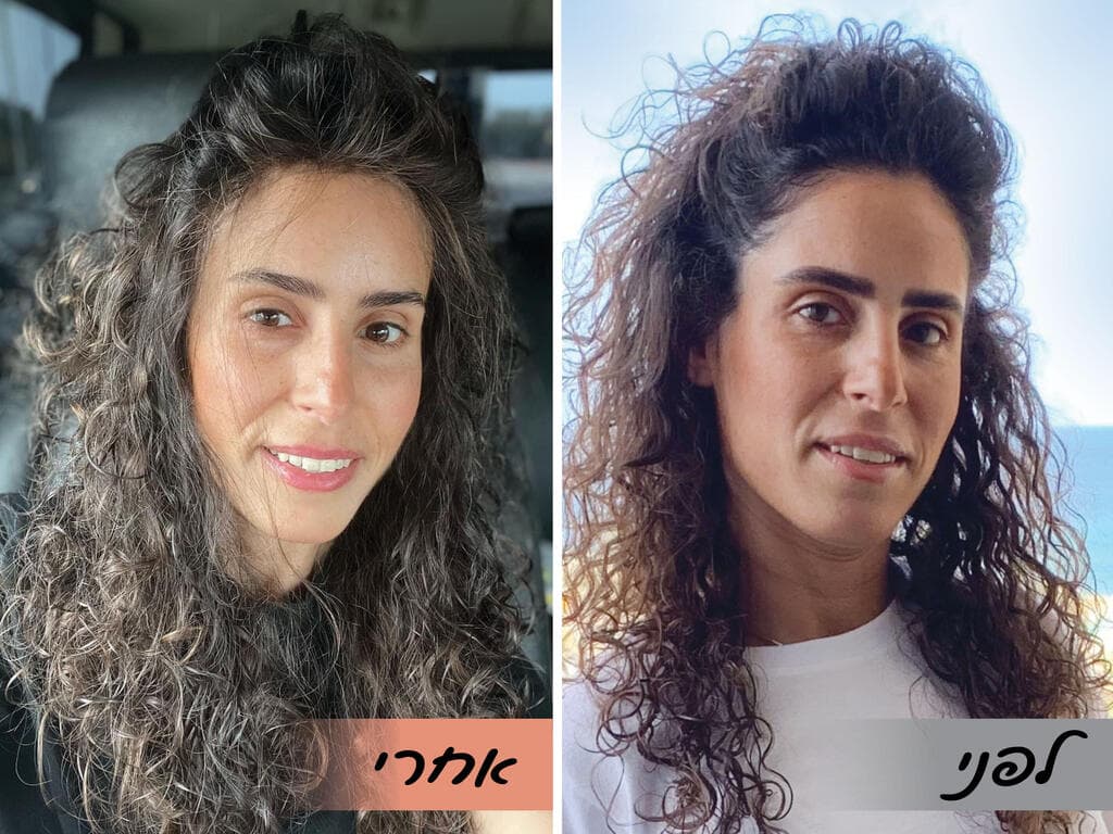 רינת כהן עם פאה שהוכנה משיערה המקורי