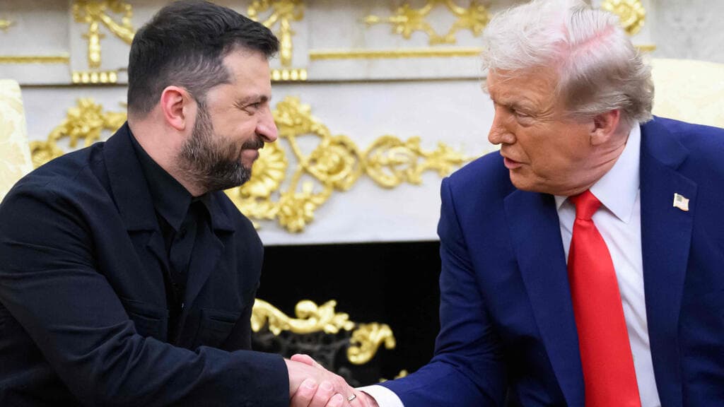נשיא אוקראינה זלנסקי עם נשיא ארה"ב טראמפ הבית הלבן