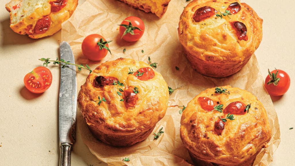 מאפינס עגבניות שרי וגבינות