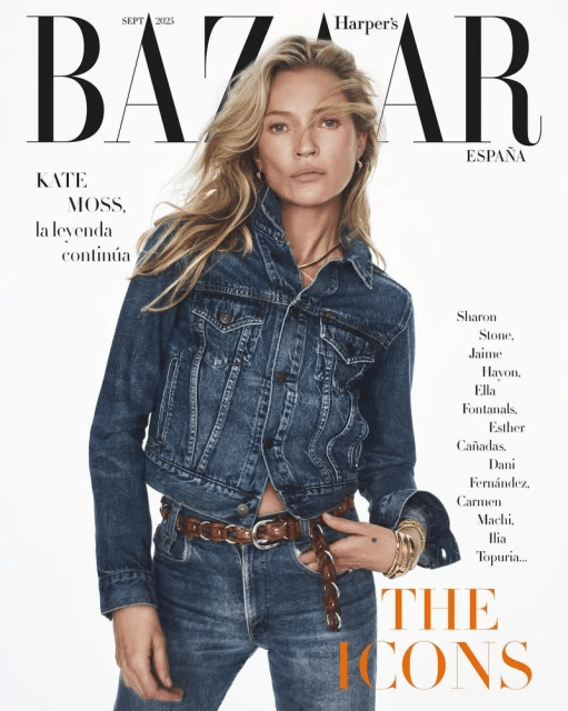 קייט מוס על שער גיליון ספטמבר 2025 של הרפר'ס בזאר ספרד