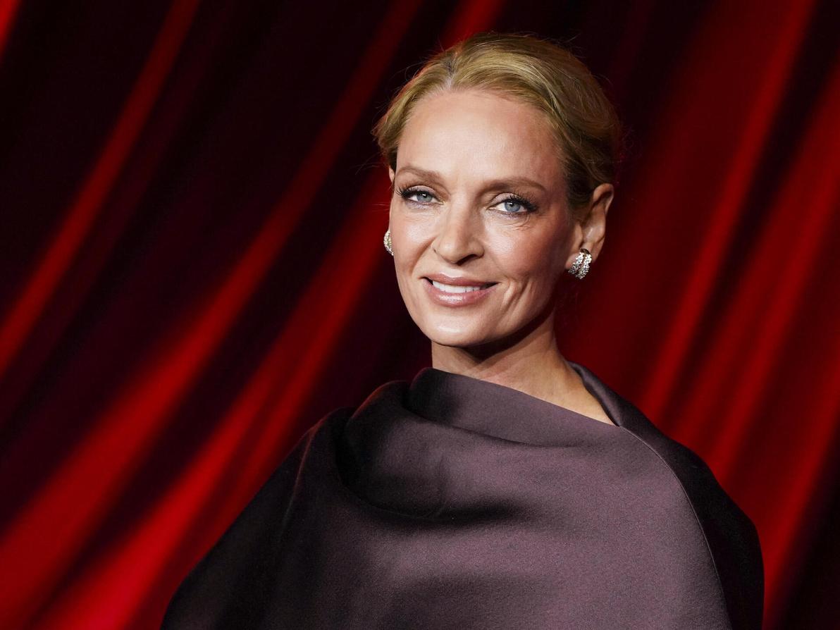 נראית הכי טוב שאפשר תמיד, ובכל מה שהיא לובשת. אומה תורמן (צילום: Jordan Strauss/Invision/AP) אומה תורמן בגאלה של מוזיאון האקדמיה לקולנוע, 2024