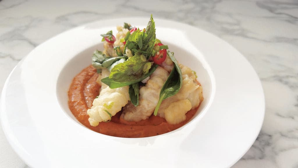 דג בטמפורה ברוטב פלפלים